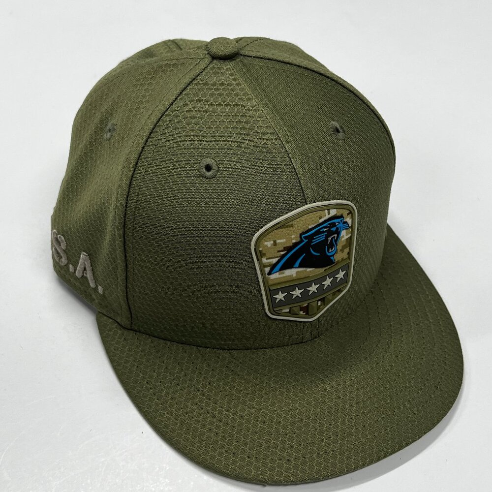 Carolina Panthers New Era Salute to Service Sideline 59Fifty Hat Green Cap 7 1/4